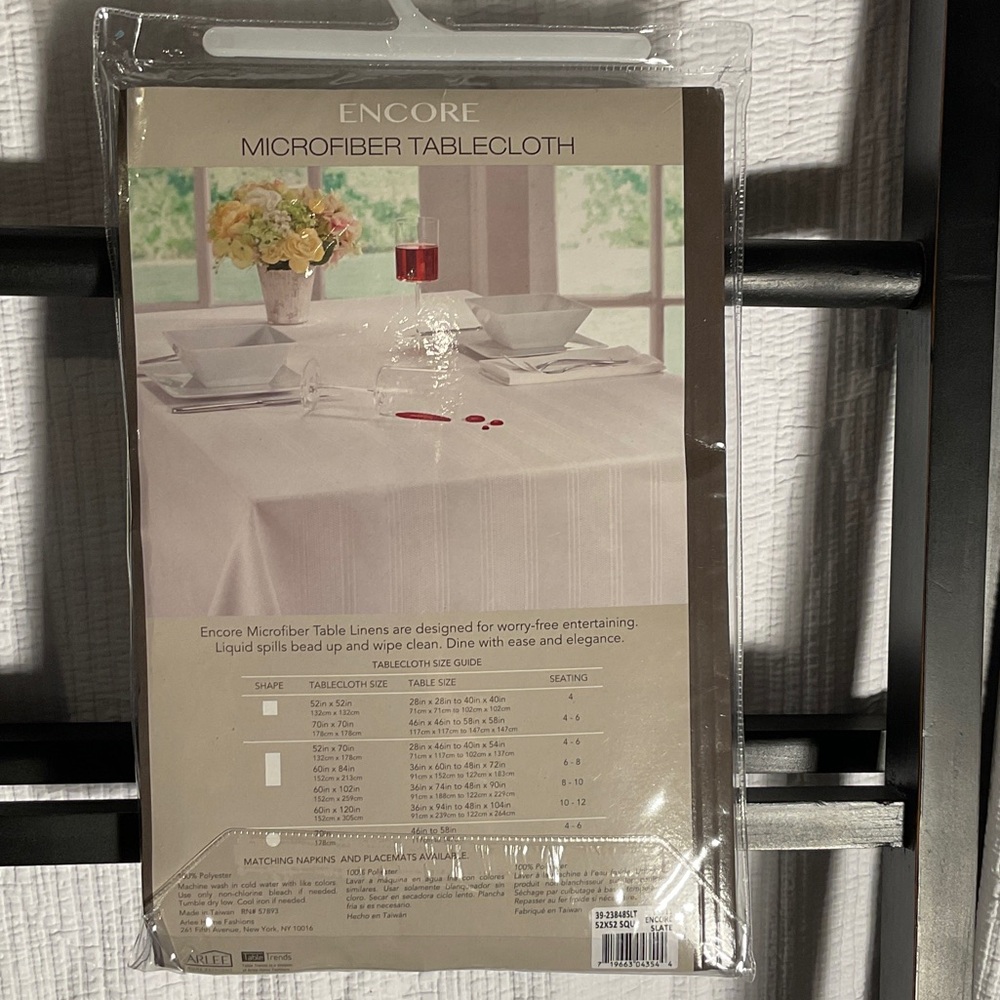 Encore Silver Microfiber Tablecloth - Picture 4 of 5